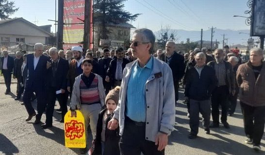 راهپیمایی 22 بهمن در شلمان با حضور شهردار و اعضای شورا